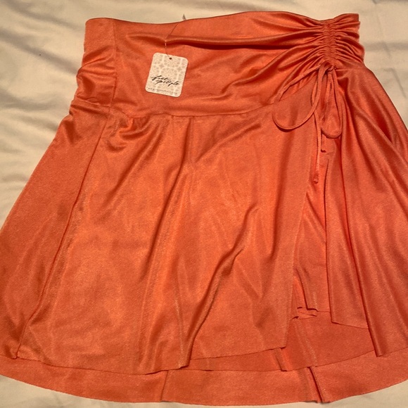 NWT Free People Who's That Mini Skirt | color is Burnt Coral - Picture 7 of 8